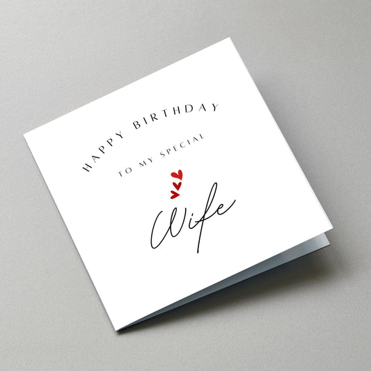 Happy Birthday Wife Card - Angled Card View
