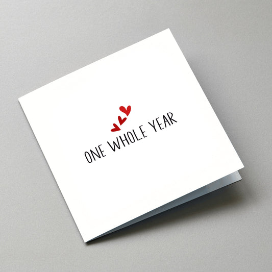 First Anniversary Card – One Whole Year
