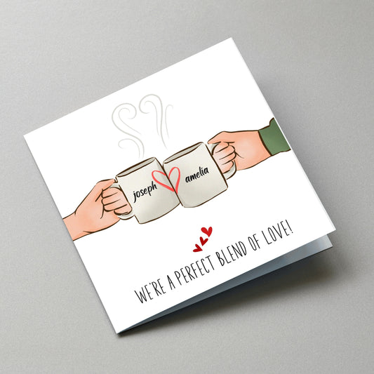 Personalized Couple Card - Angled Card View