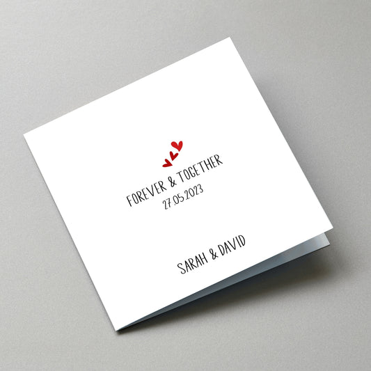 Personalized Forever & Together Anniversary Card - Angled Card View