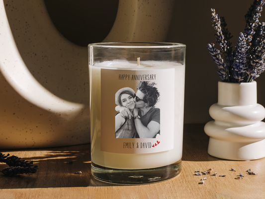 Personalized Photo Candle Label & Wine Label Bundle