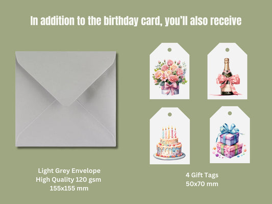 Watercolour Birthday Card