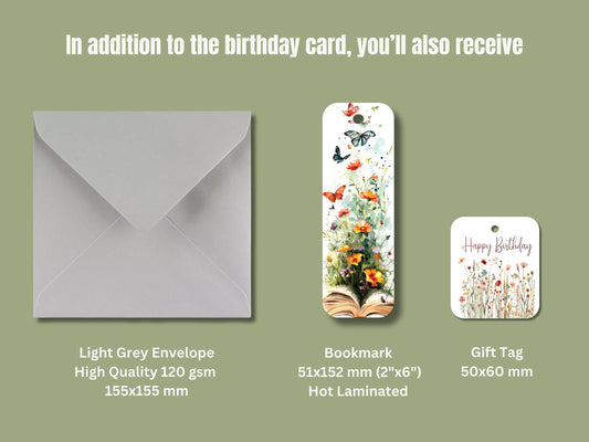 Wild Flower Watercolour Birthday Card