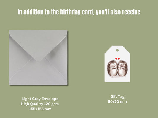 Personalized Hedgehog Happy Anniversary Card