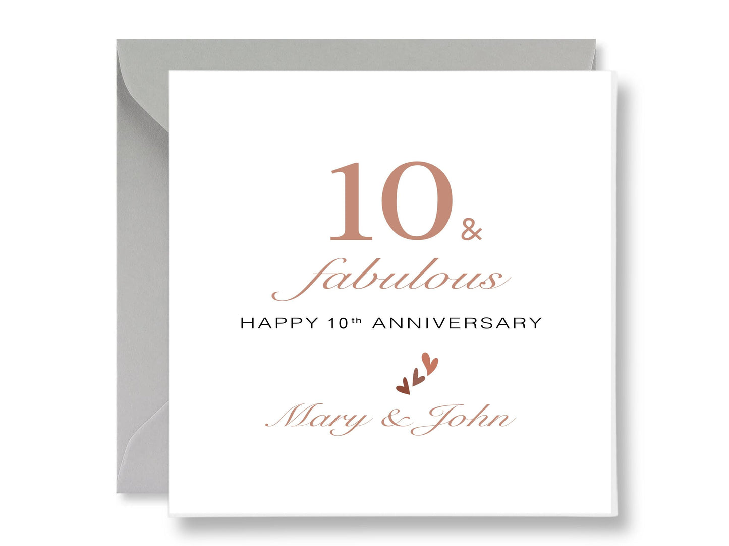 Personalized 10th Happy Anniversary Card