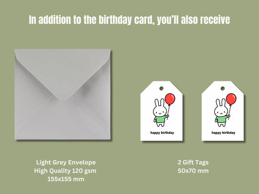 Rabbit Happy Birthday Card