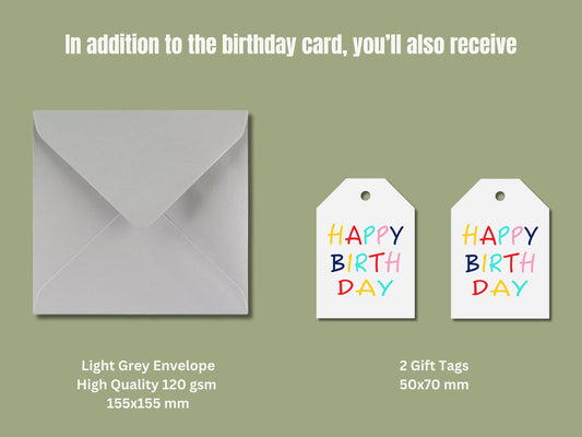 Colorful “Happy Birthday” Card