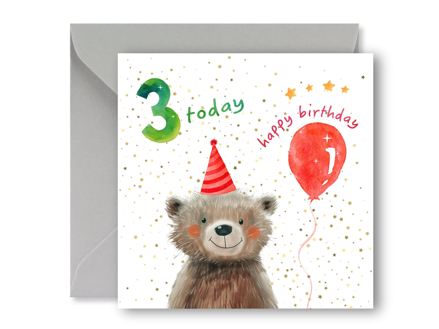 3 Today Birthday Card, 3rd Birthday Card