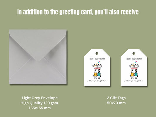 Happy Anniversary Card, Cute Giraffe Couple Anniversary Card