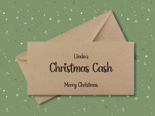 Personalized Christmas Cash Envelopes, Christmas Gift Envelope, Kraft Envelope, Bulk Discount Available, Custom Christmas Cas