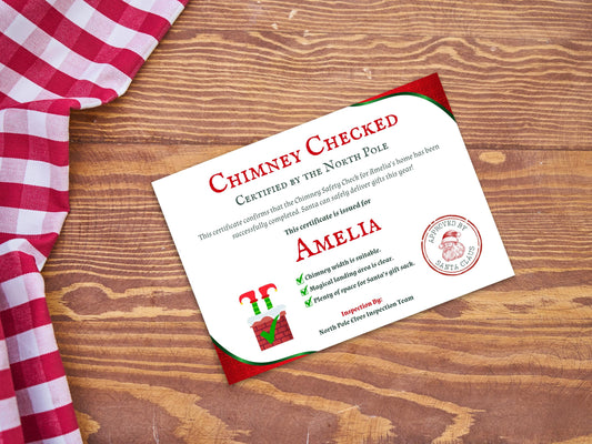 Chimney Check Certificate from Santa Claus – Premium A6 Christmas Card with Kraft Envelope