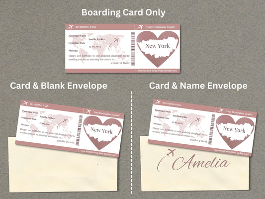Personalised Scratch Reveal Birthday Boarding Pass Card