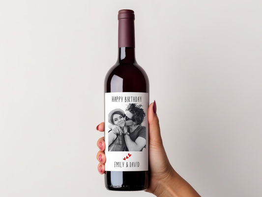 Custom Photo Wine and Candle Label, Personalized Christmas Gift
