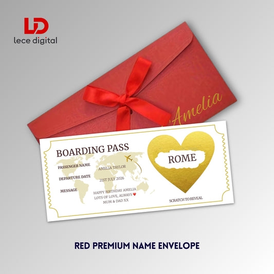 Personalised Boarding Pass, Scratch to Reveal Flight Ticket, Christmas Surprise Trip Reveal, Holiday Gift