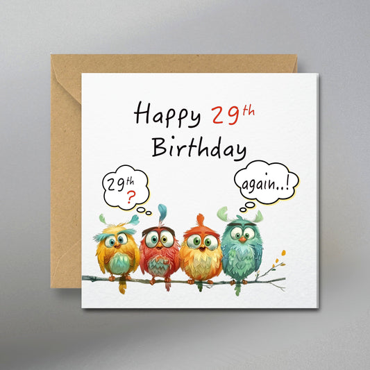 Forever 29 Funny Birthday Card