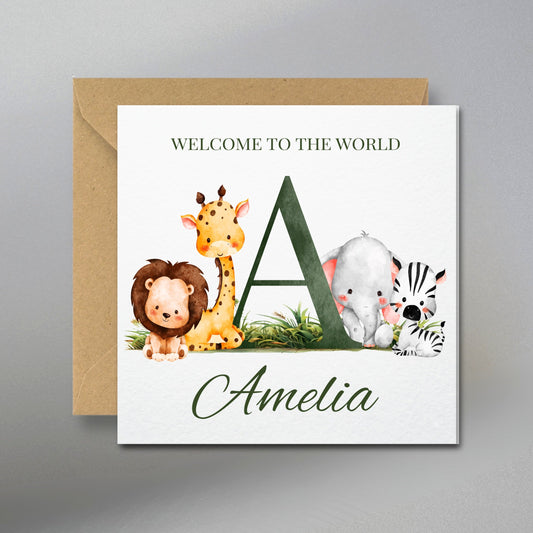 Personalised New Baby Name Card