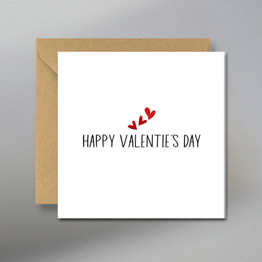 Happy Valentie's Day Card - Main Front View with Kraft Envelope