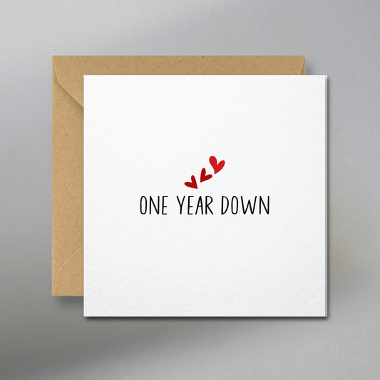 First Anniversary Card – One Year Down