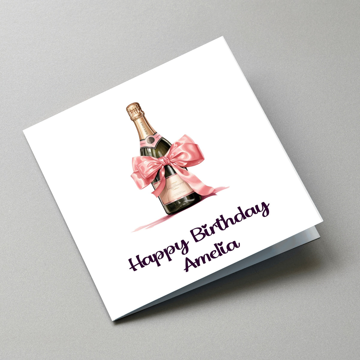 Watercolour Birthday Card - Angled Card View
