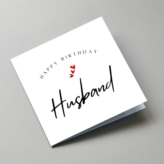 Happy Birthday Husband Card - Angled Card View