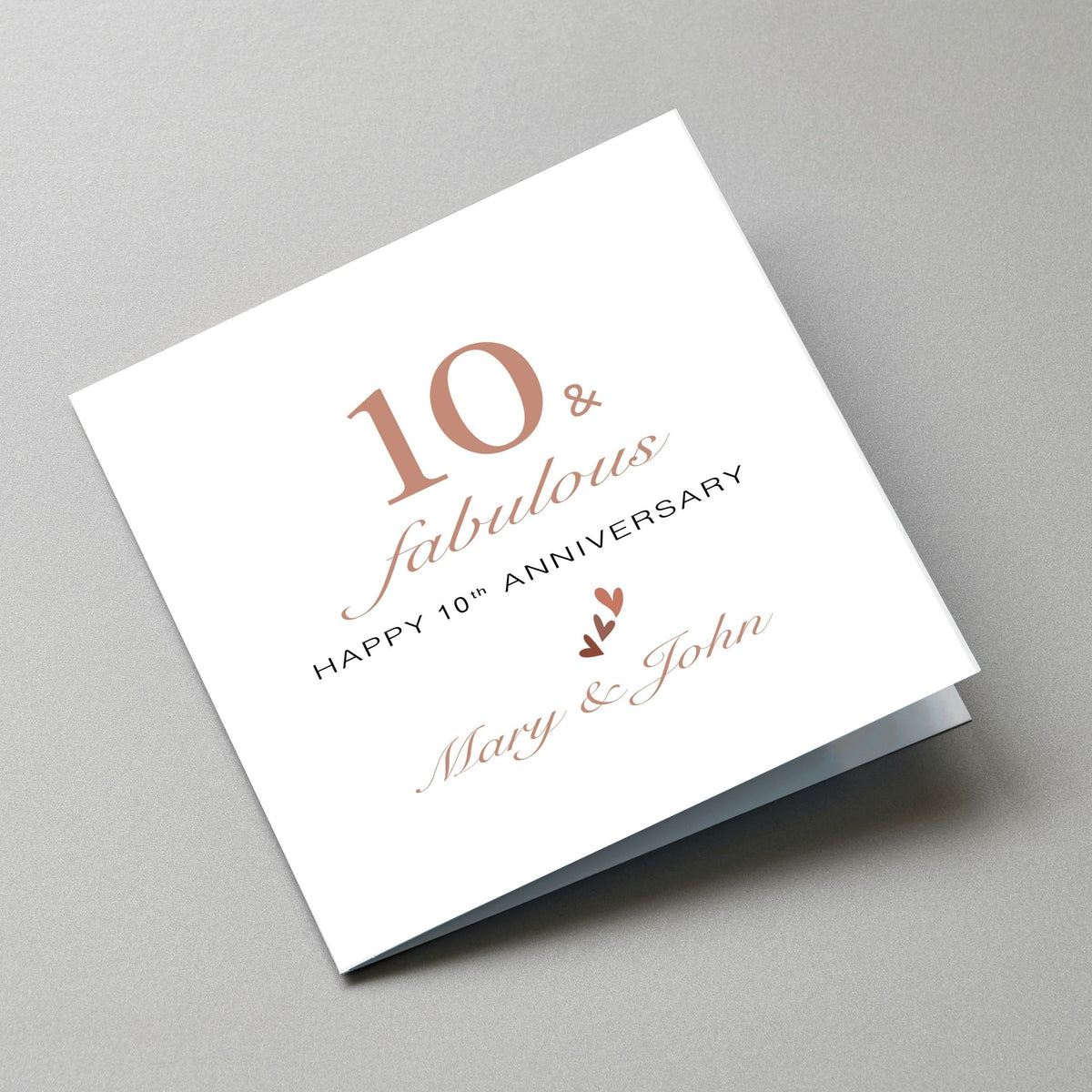 10th Anniversary Card - Angled View