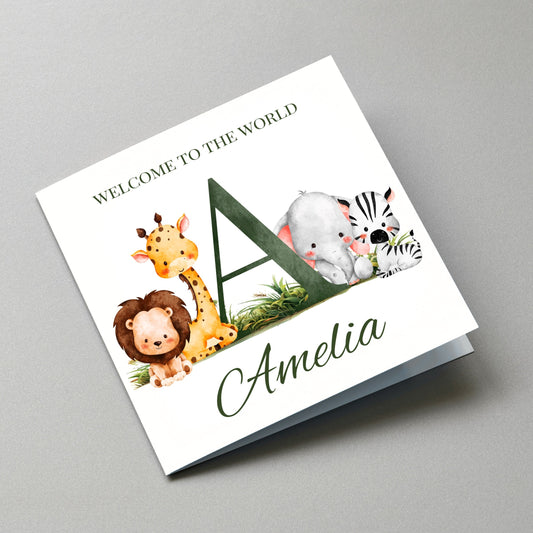 Personalised New Baby Name Card