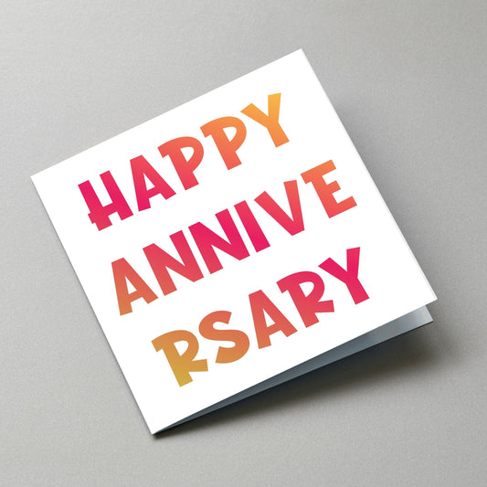 Happy Anniversary Card - Angled Card View