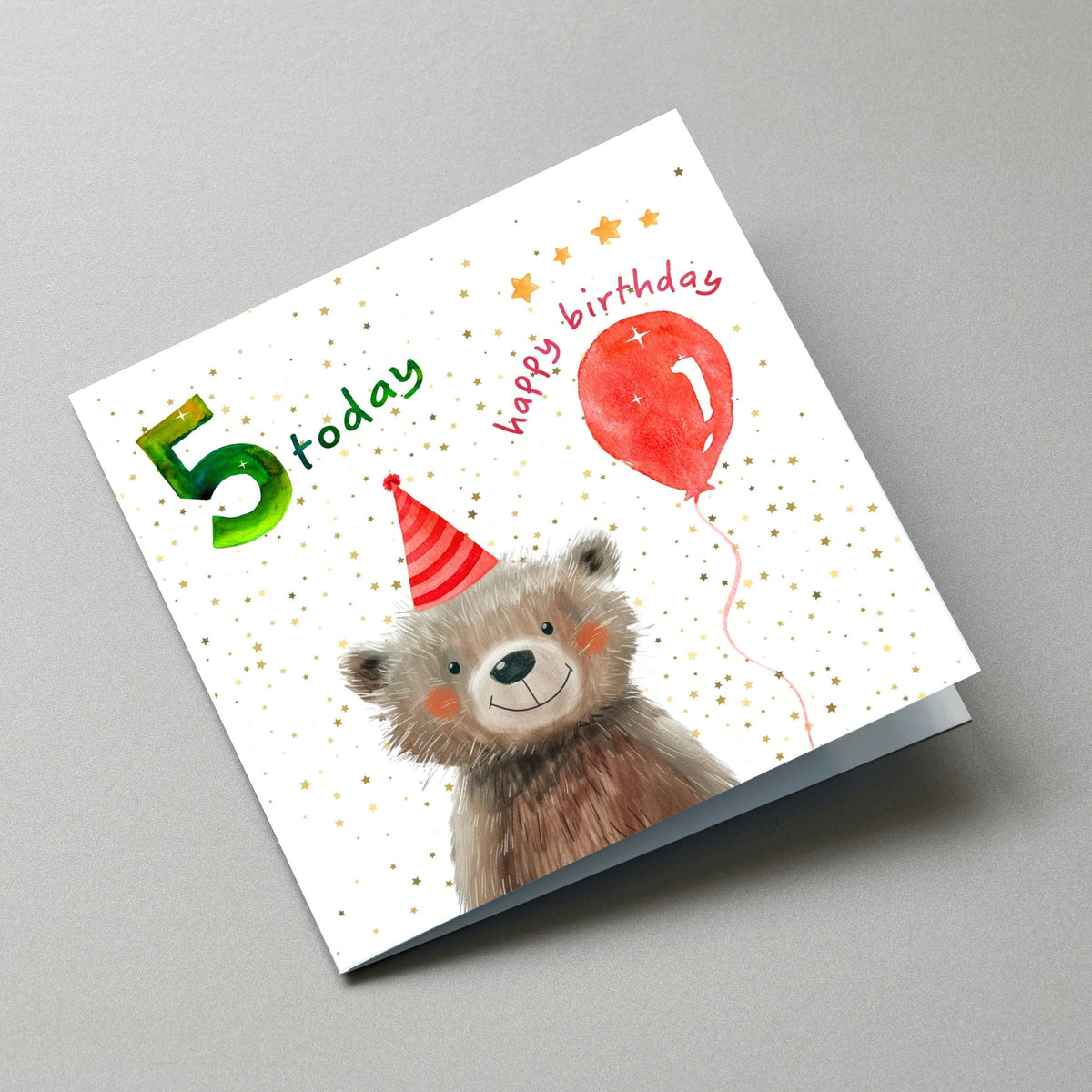 5 Today Birthday Card - Angled View