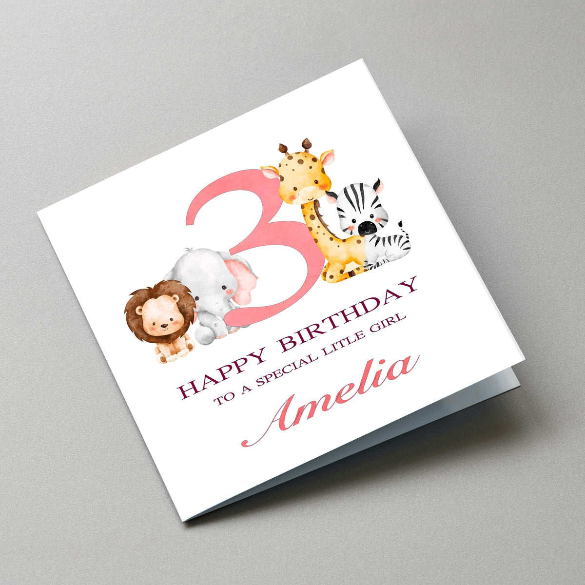 3rd Birthday Card - Angled View