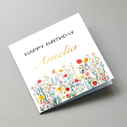 Personalized Birthday Card - Angled Card View