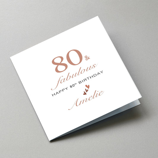 Personalised 80th Birthday Card - Angled Card View