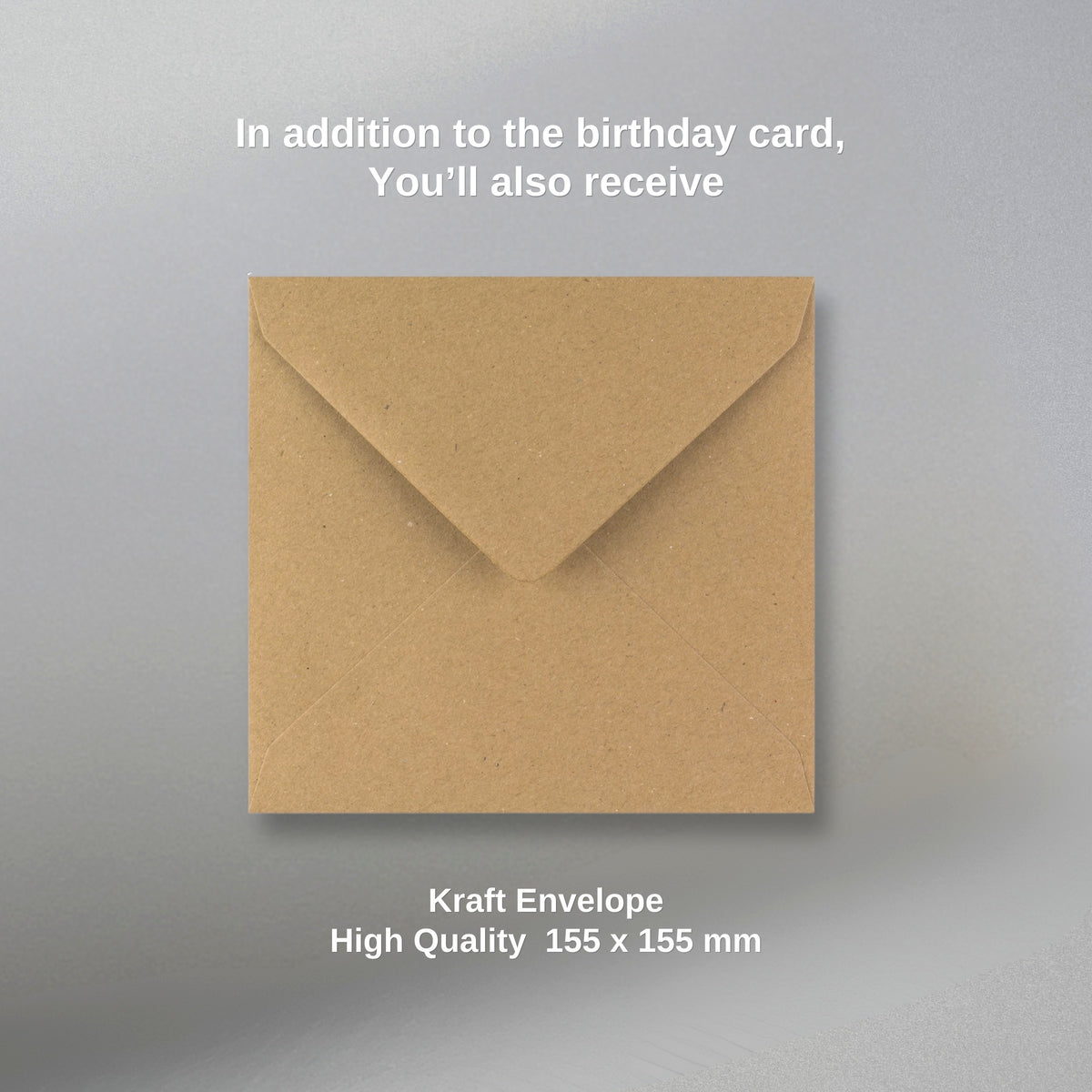 Happy Christmas Card, Gift for Xmas, Festive Greeting Card - High Quality Kraft Envelope 155x155 mm