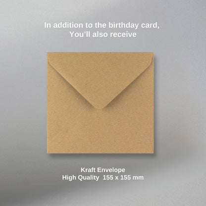 Personalized Couple Card - High Quality Kraft Envelope 155x155 mm