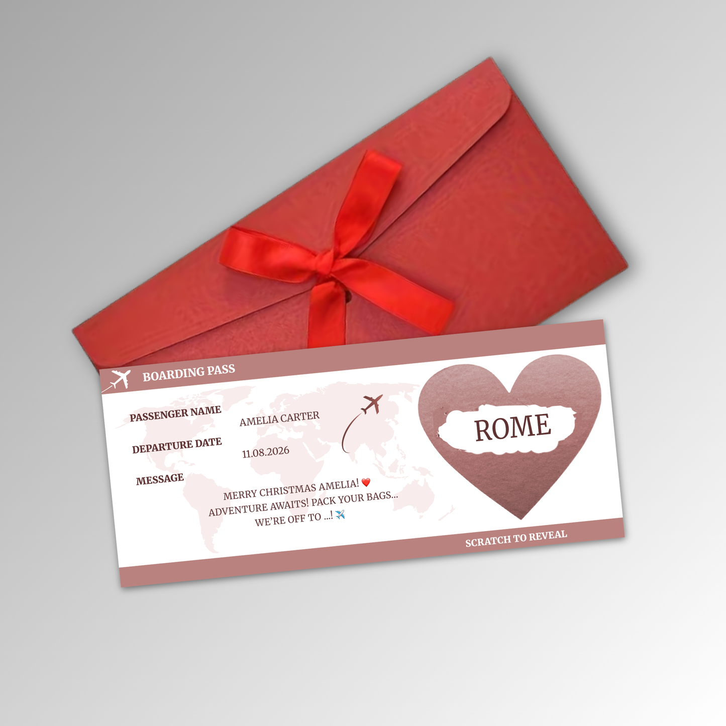 Personalised Boarding Pass Card