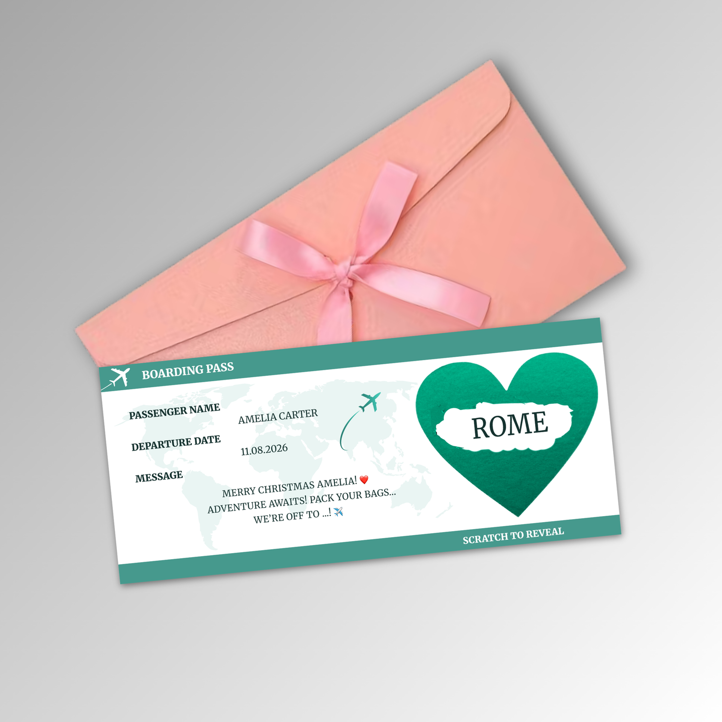 Personalised Boarding Pass Card