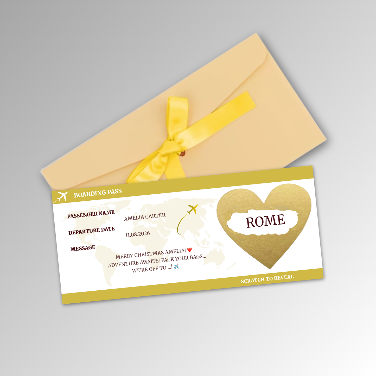 Personalised Boarding Pass Card