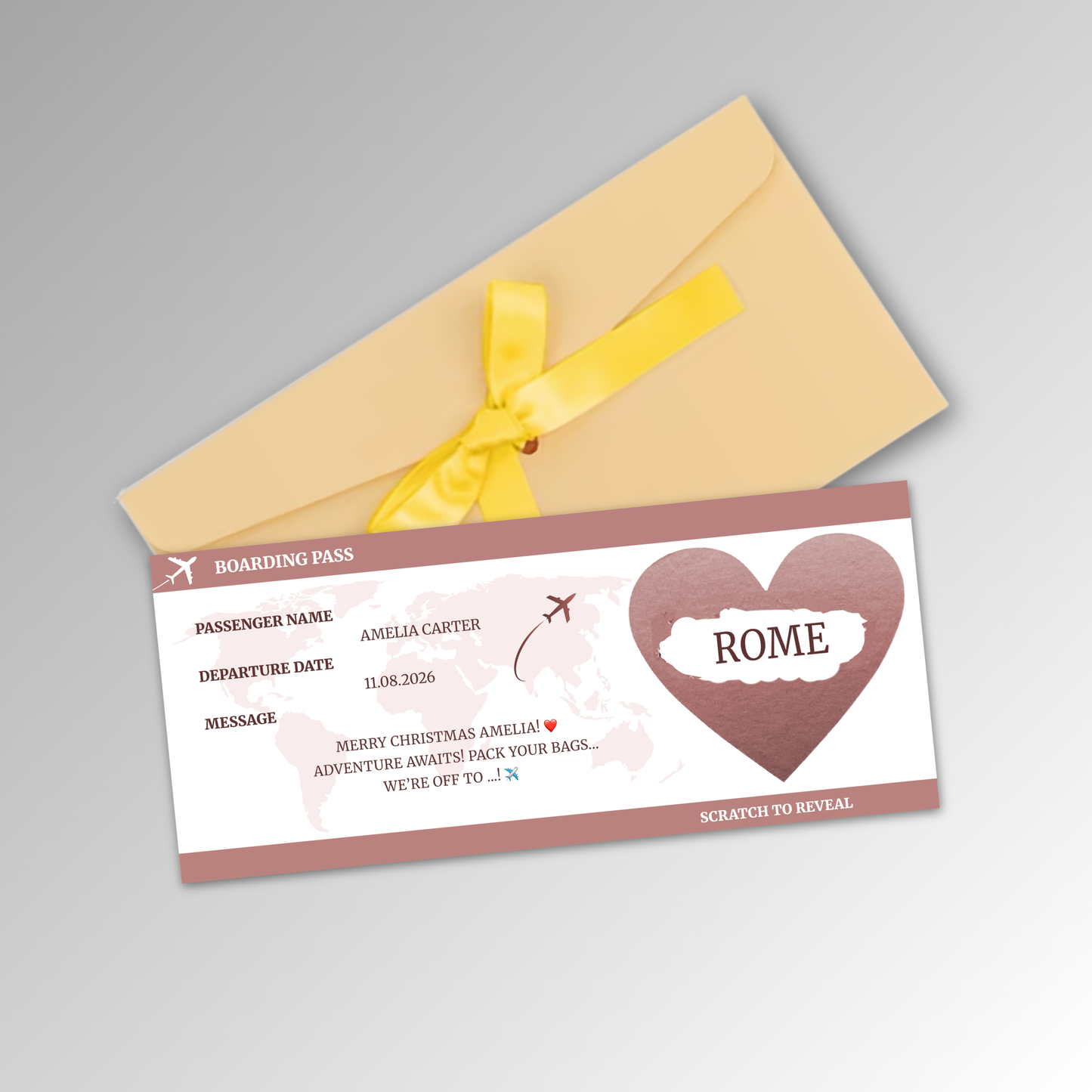 Personalised Boarding Pass Card