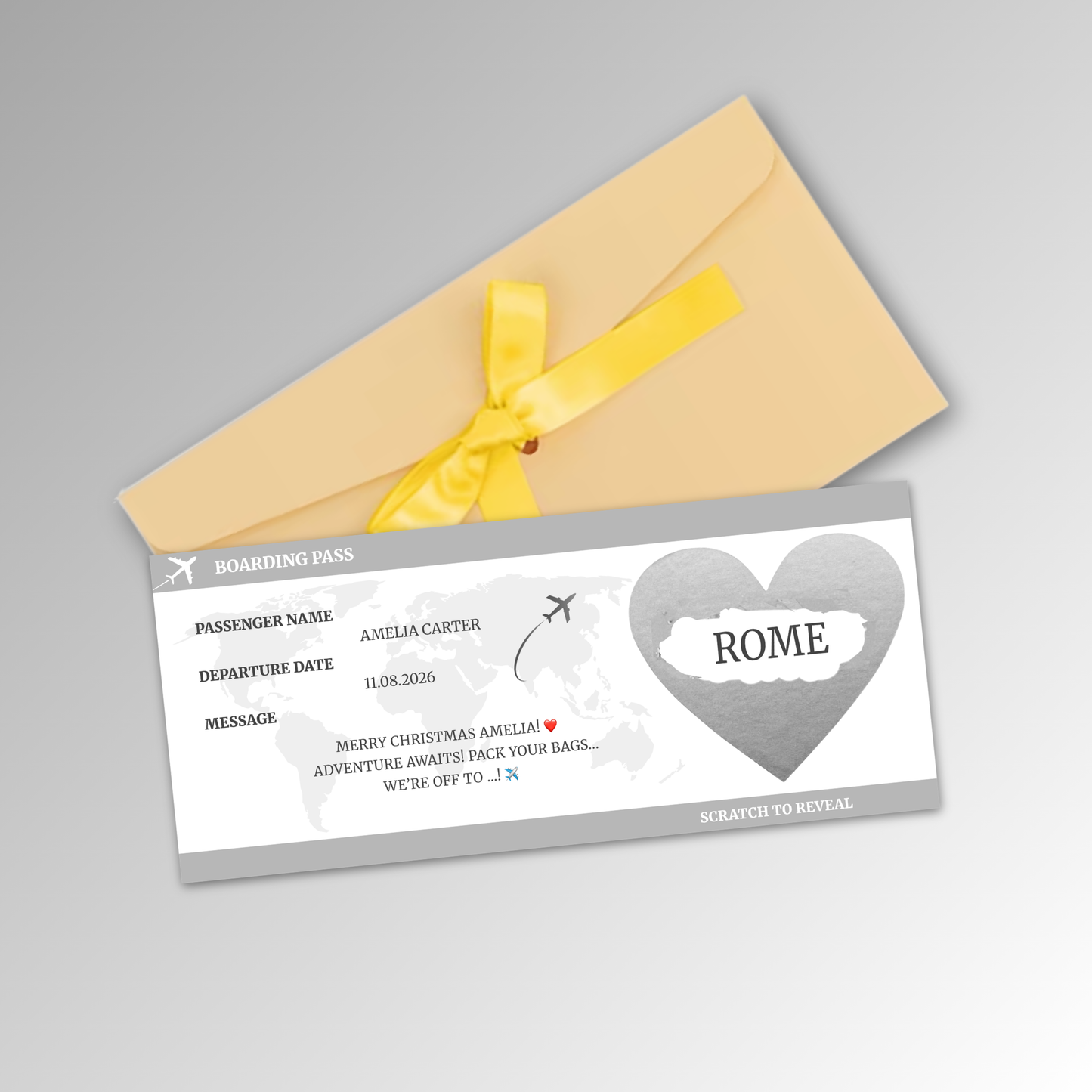 Personalised Boarding Pass Card