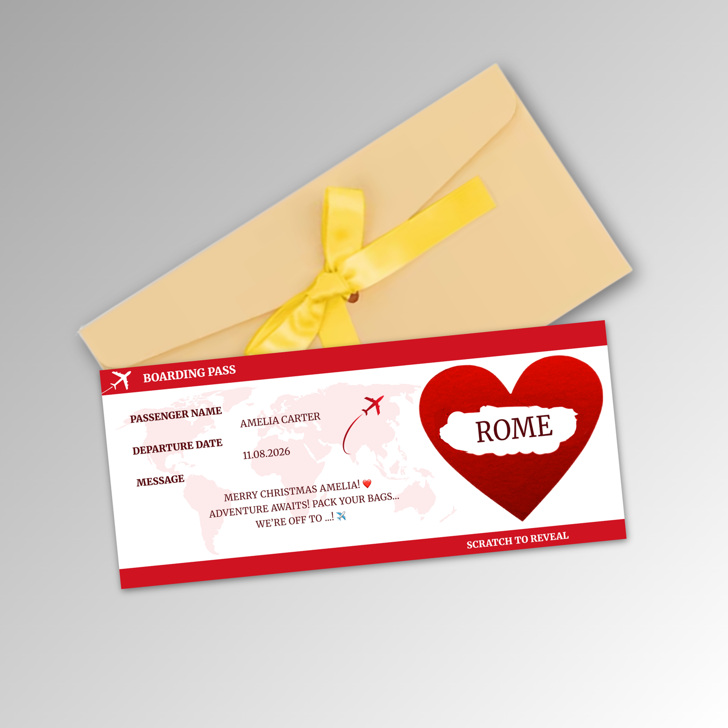 Personalised Boarding Pass Card