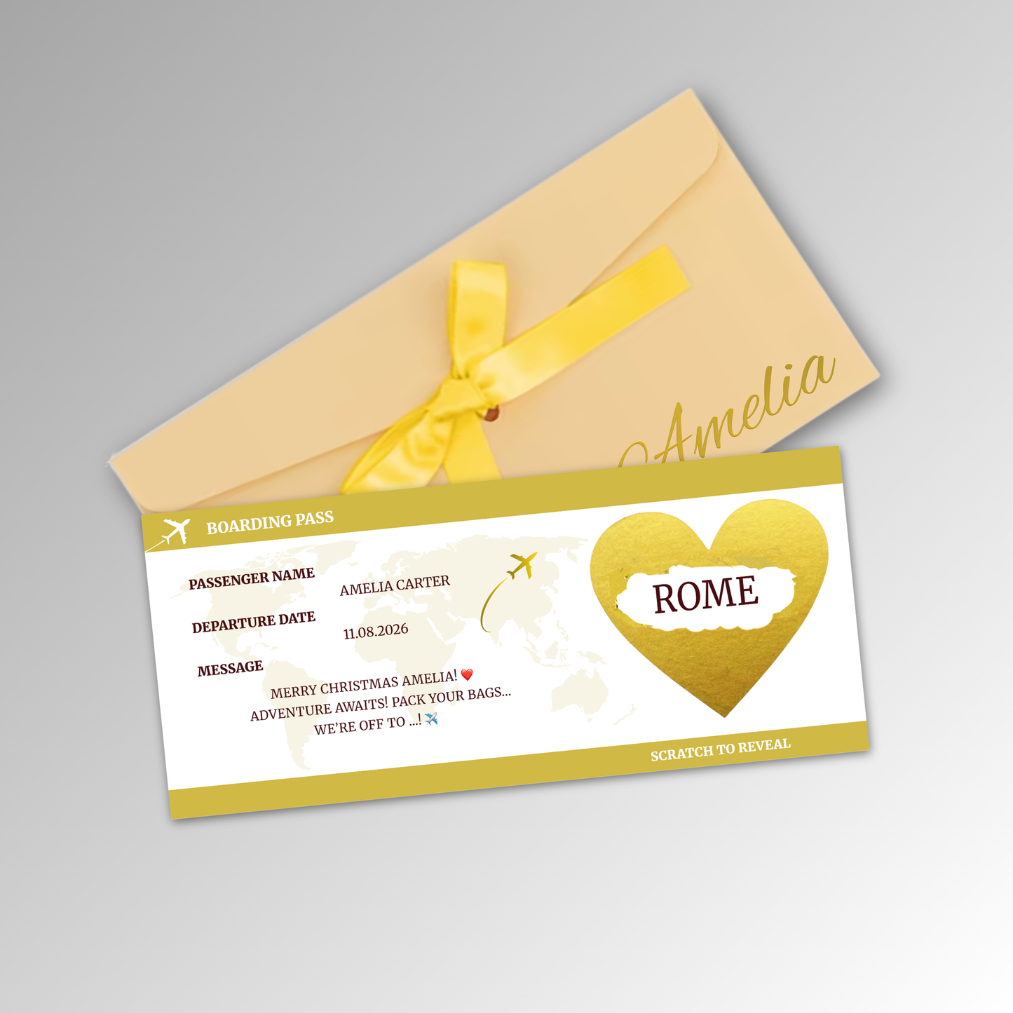 Personalised Boarding Pass Card