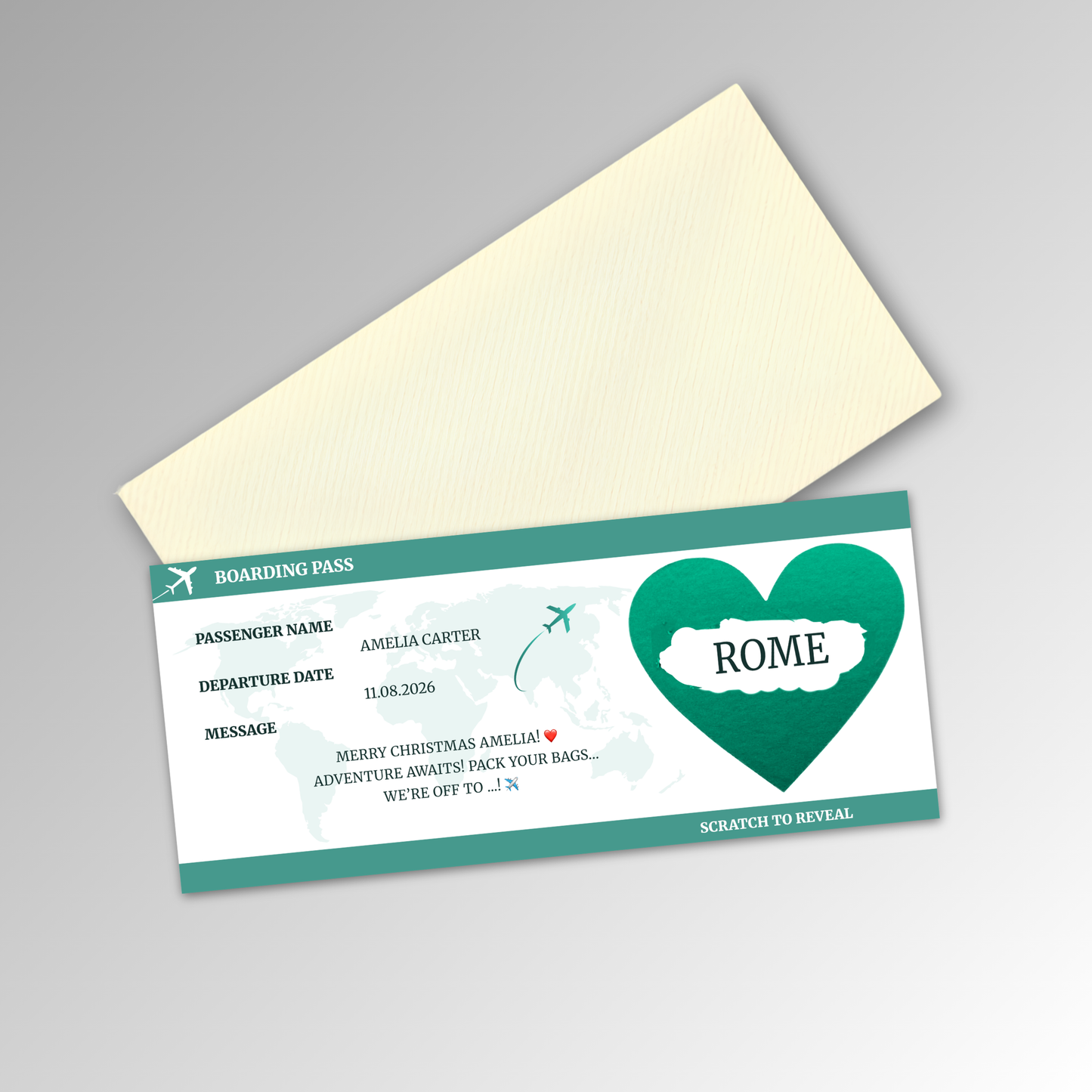 Personalised Boarding Pass Card