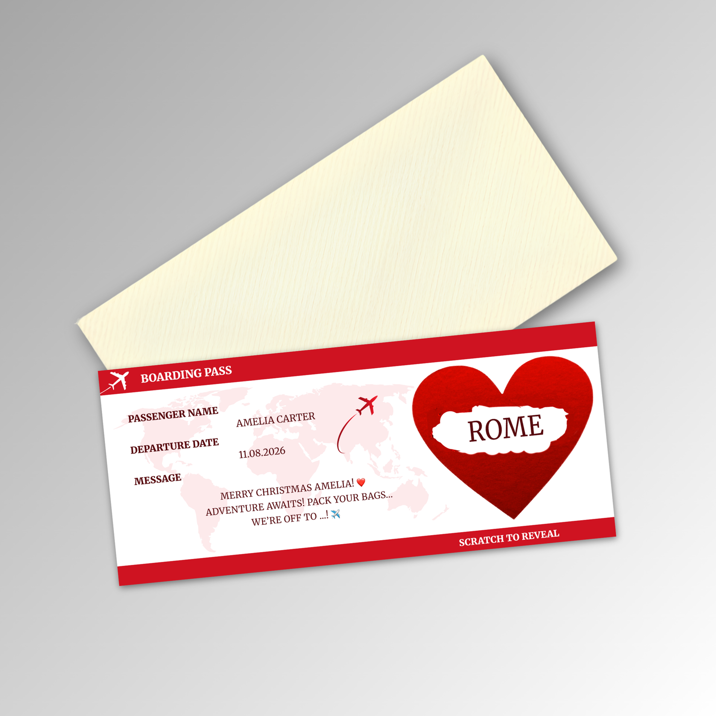 Personalised Boarding Pass Card