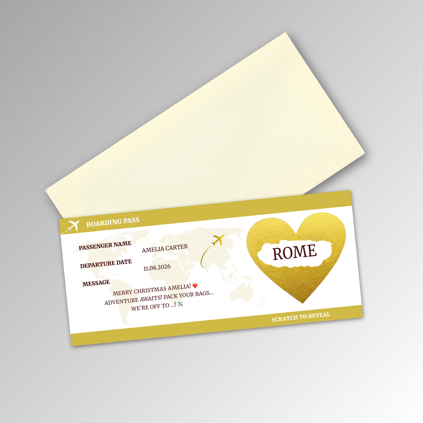 Personalised Boarding Pass Card