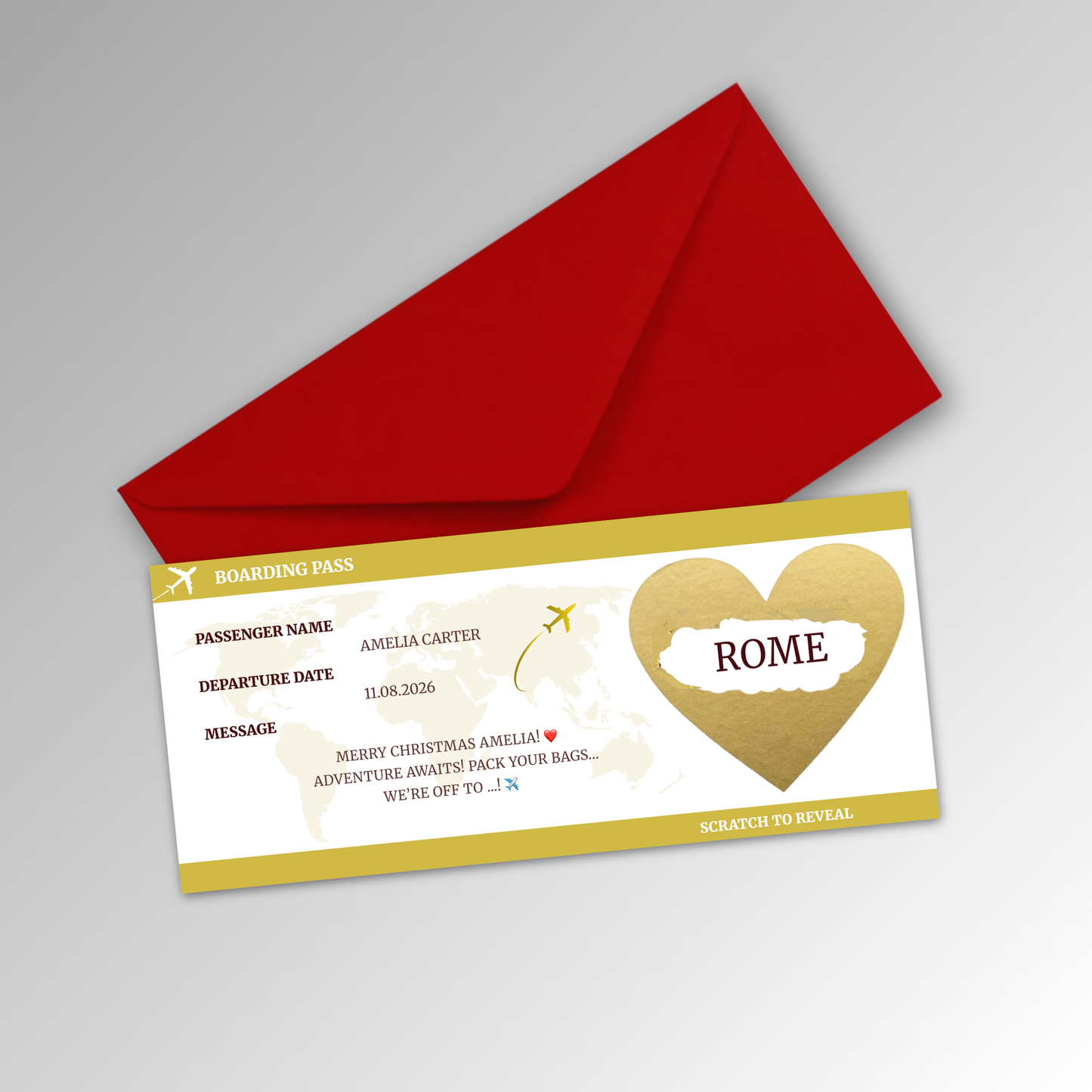 Personalised Boarding Pass Card