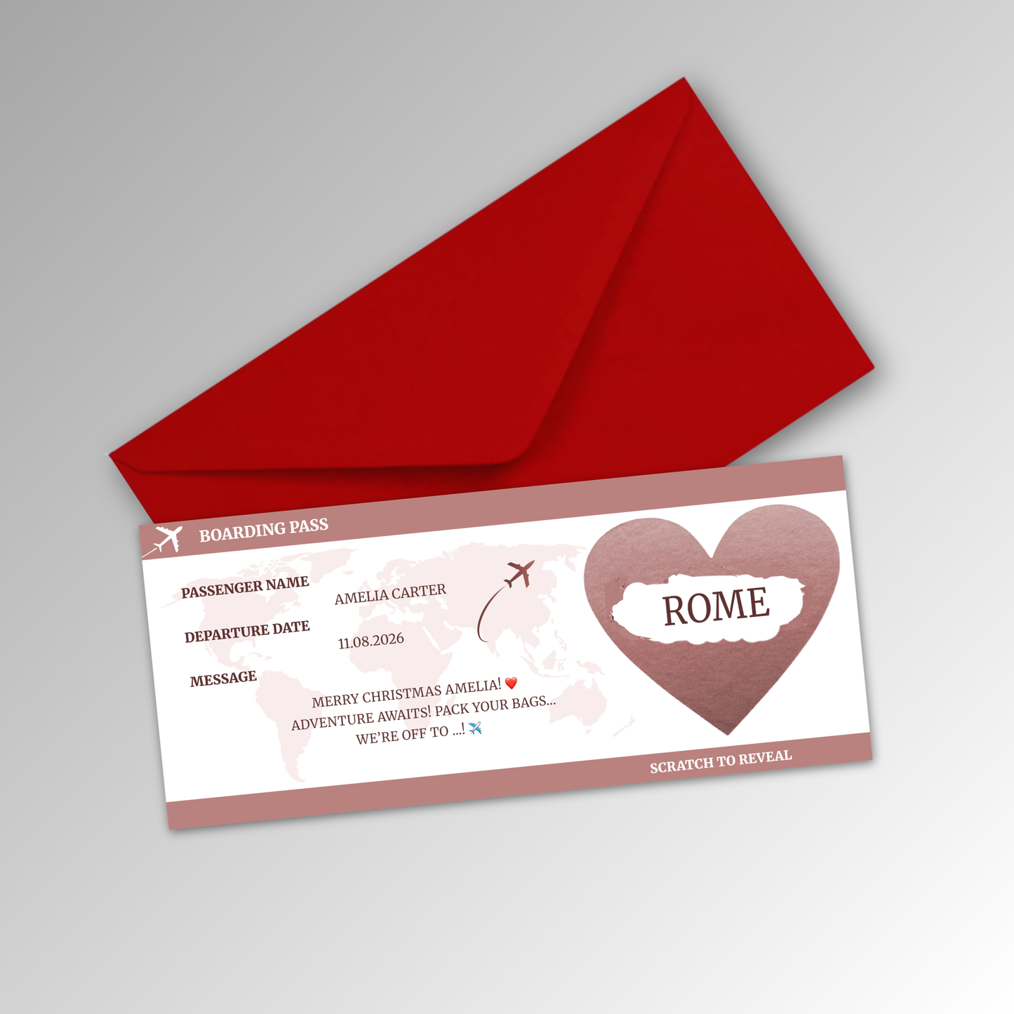 Personalised Boarding Pass Card