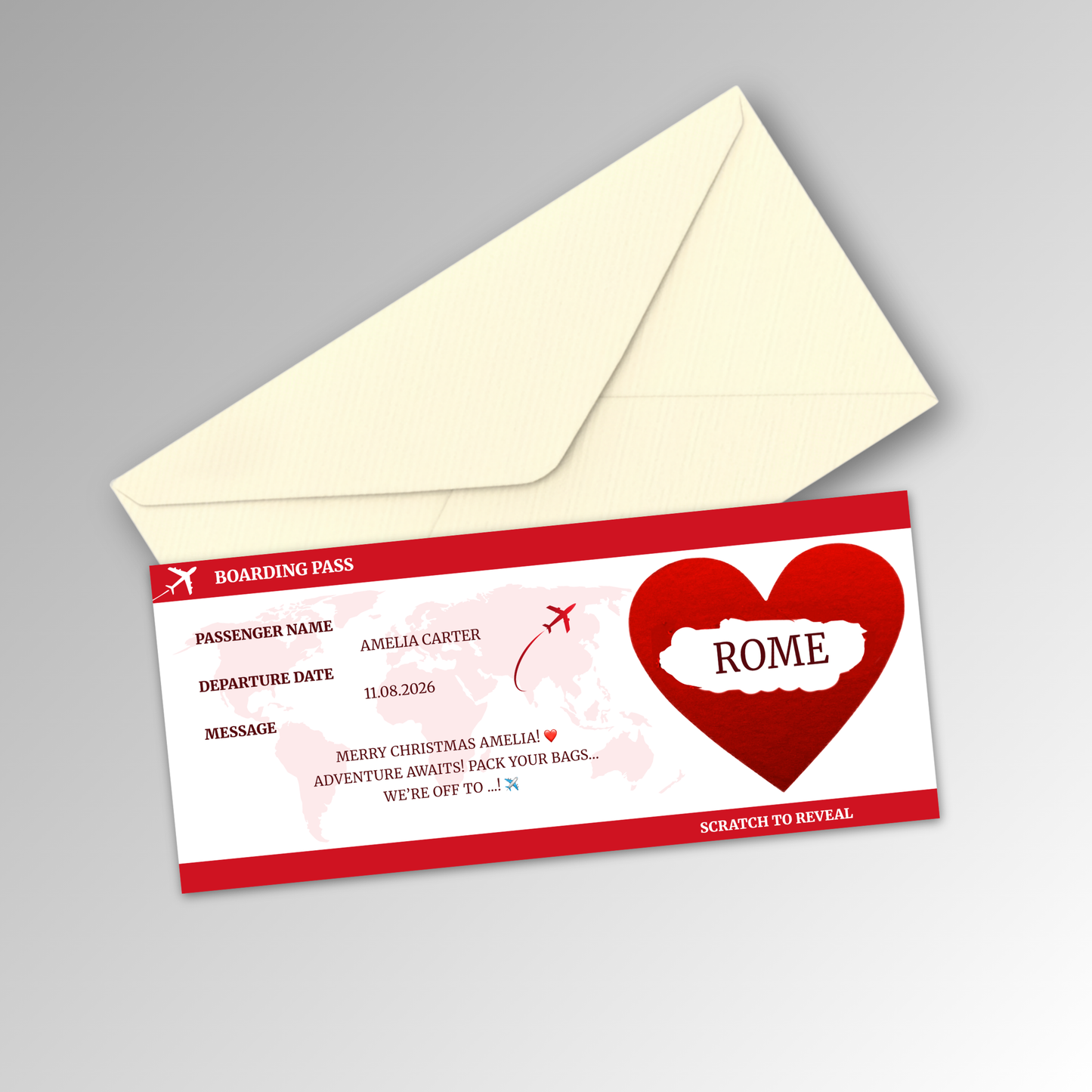 Personalised Boarding Pass Card