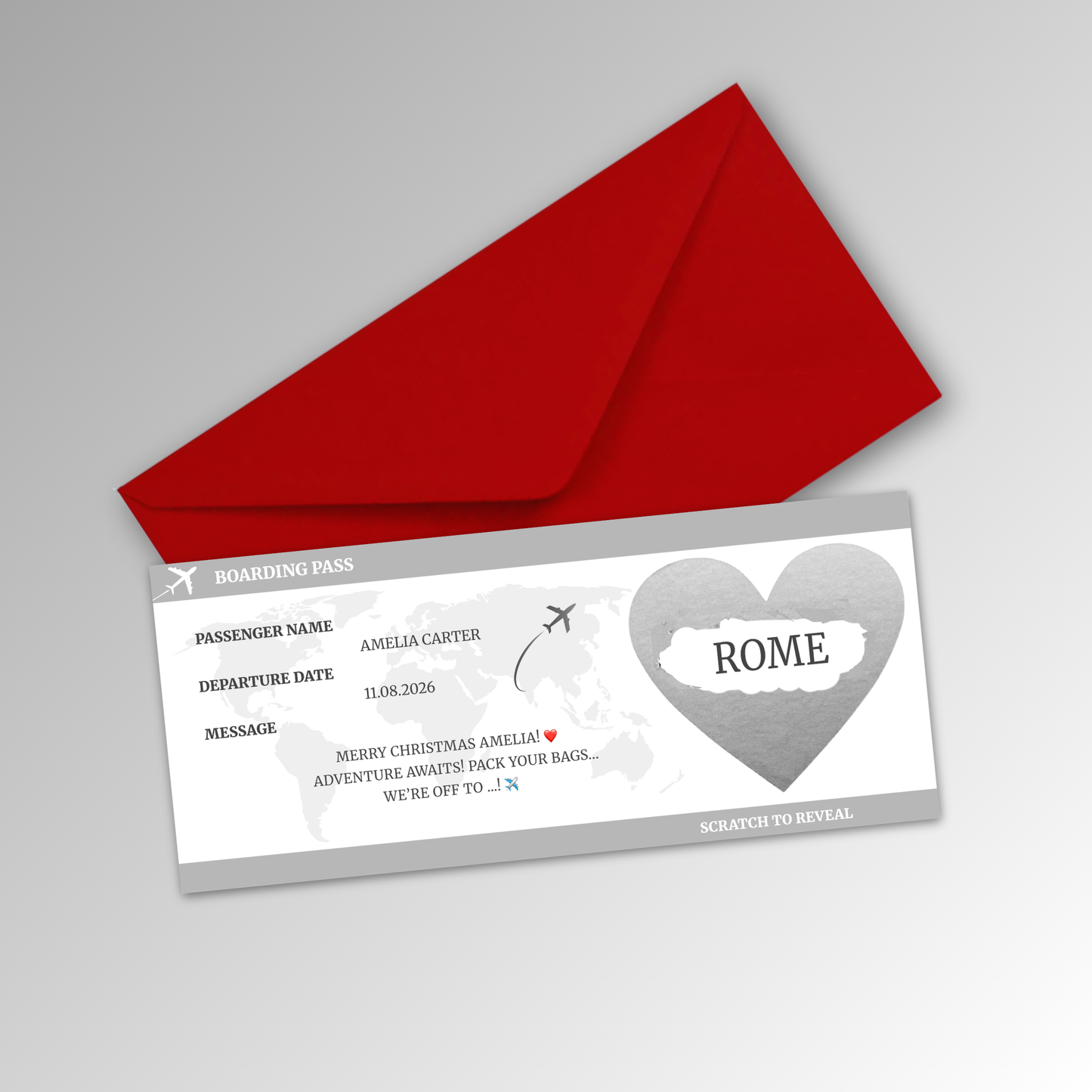 Personalised Boarding Pass Card