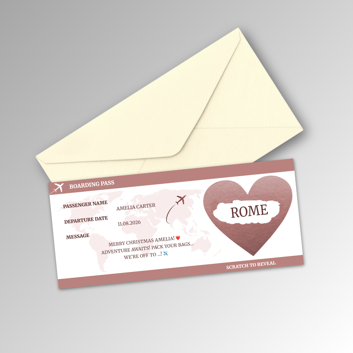 Personalised Boarding Pass Card