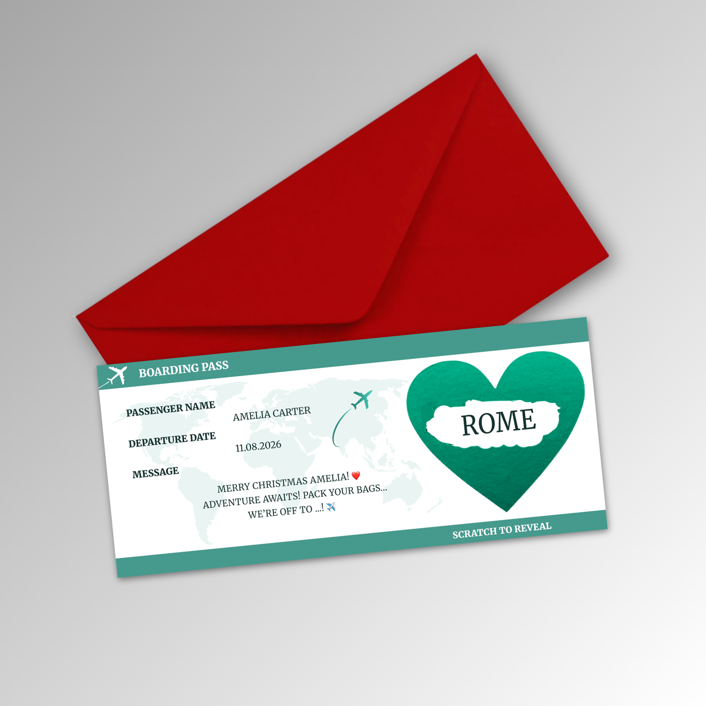 Personalised Boarding Pass Card