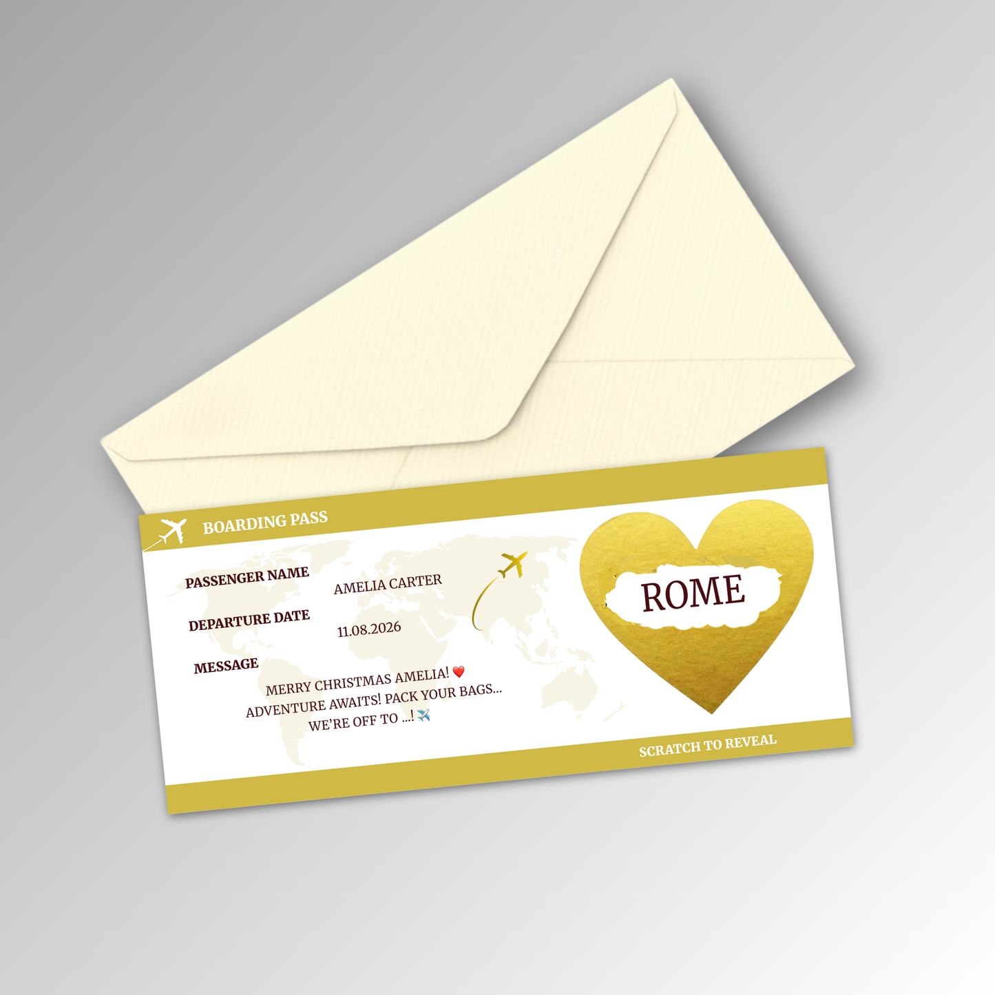 Personalised Boarding Pass Card